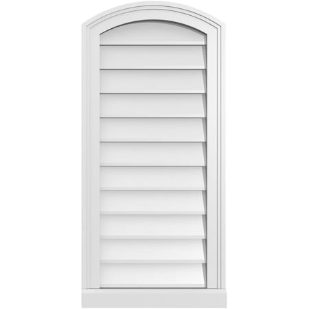 Ekena Millwork Arch Top Surface Mount PVC Gable Vent: Functional, w/ 2"W x 2"P Brickmould Sill Frame, 16"W x 34"H GVPAR16X3403SF